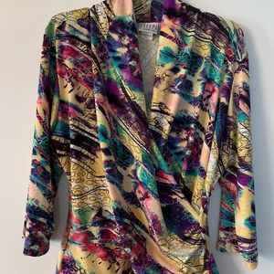 🐕Ellen & Company Shawl Collar Wrap Blouse - XL